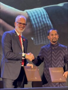 Official distribution partnership signing between Mr. Sudath Horadagoda Founder of FRELLA and Mr. Rolf Blaser, CEO of Baurs 